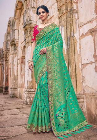 Picture of Enticing Synthetic Light Sea Green Saree