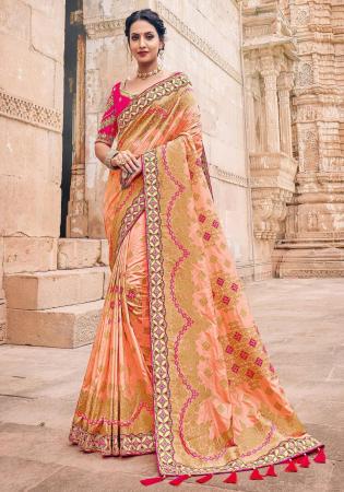 Picture of Gorgeous Synthetic Light Salmon Saree