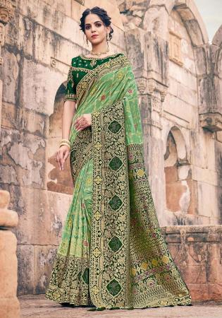 Picture of Magnificent Synthetic Dark Sea Green Saree