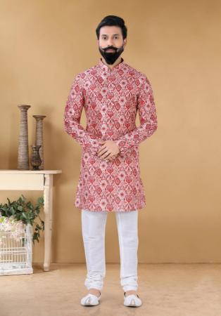 Picture of Alluring Cotton & Silk Indian Red Kurtas