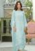 Picture of Synthetic Light Steel Blue Straight Cut Salwar Kameez