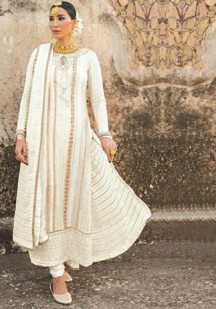Picture of Admirable Georgette White Straight Cut Salwar Kameez