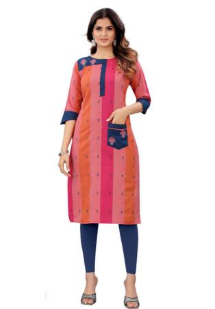 Picture of Statuesque Cotton Pale Violet Red Kurtis & Tunic