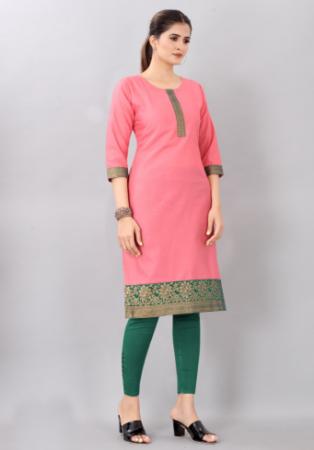 Picture of Exquisite Cotton Light Pink Kurtis & Tunic
