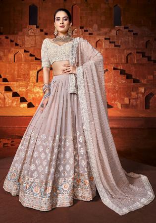 Picture of Lovely Georgette Rosy Brown Lehenga Choli