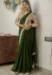 Picture of Well Formed Georgette Dark Olive Green Saree