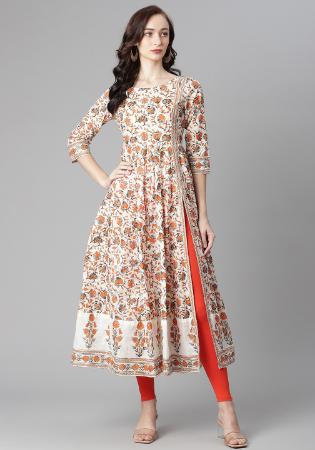 Picture of Comely Cotton Beige Kurtis & Tunic