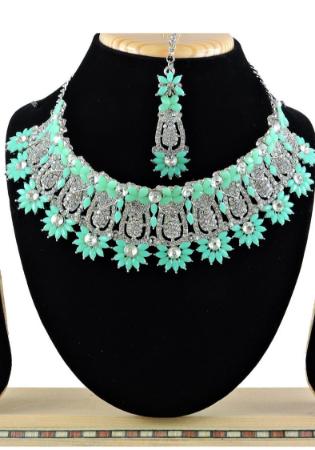 Picture of Alluring Powder Blue Necklace Set
