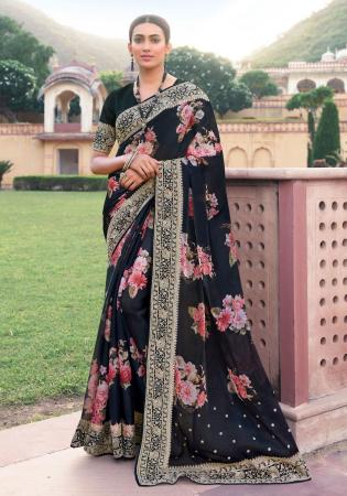 Picture of Fascinating Silk Black Saree