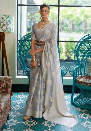 Picture of Bewitching Georgette Light Slate Grey Saree