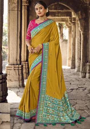 Picture of Magnificent Silk Olive Saree