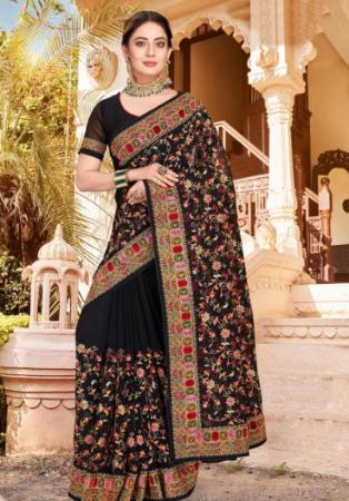 Picture of Appealing Georgette Black Saree