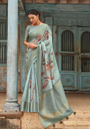 Picture of Exquisite Linen Rosy Brown Saree