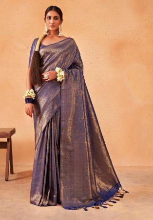 Picture of Comely Silk Slate Grey Saree