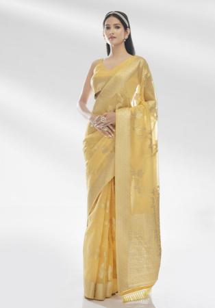 Picture of Good Looking Organza Burly Wood Saree