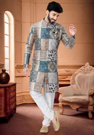 Picture of Alluring Silk Grey Indo Western