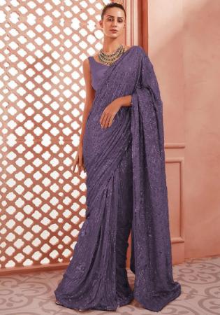 Picture of Exquisite Georgette Slate Grey Saree