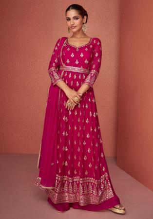 Picture of Magnificent Georgette Light Pink Anarkali Salwar Kameez