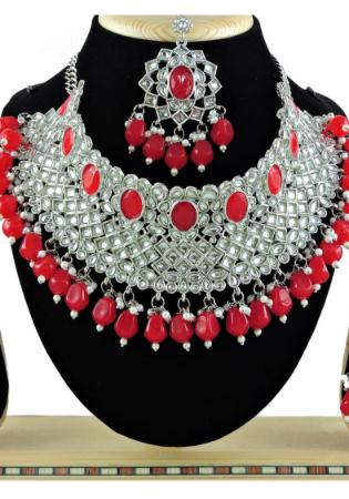 Picture of Wonderful Indian Red Necklace Set