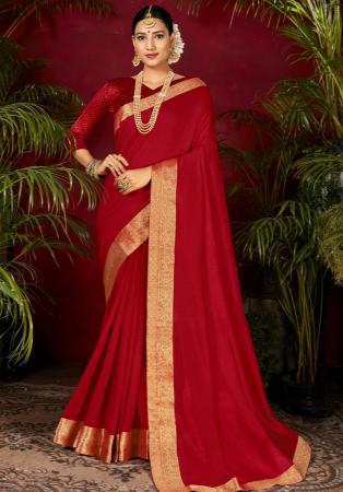 Picture of Sightly Silk Dark Red Saree