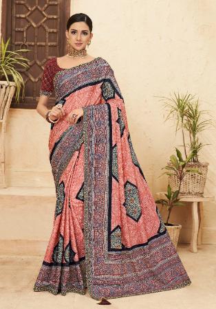 Picture of Classy Chiffon Pale Violet Red Saree