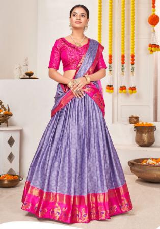 Picture of Grand Synthetic Blue Violet Lehenga Choli