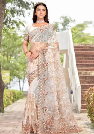 Picture of Sightly Net Off White Saree