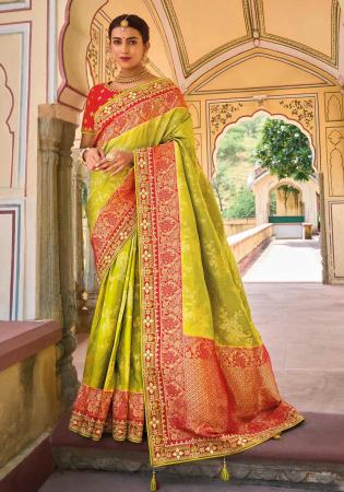 Picture of Sublime Synthetic Golden Rod Saree