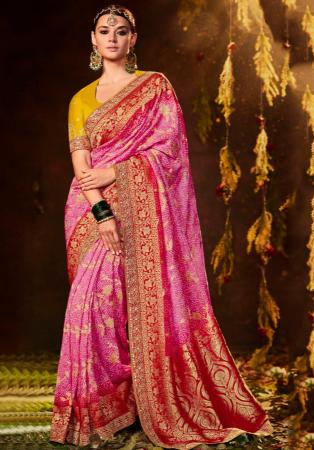 Picture of Magnificent Silk Pale Violet Red Saree