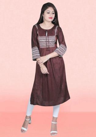 Picture of Well Formed Rayon Dim Gray Kurtis & Tunic