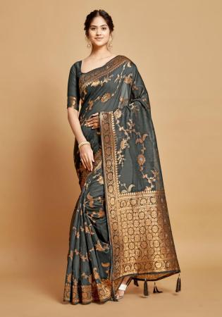 Picture of Bewitching Linen Dim Gray Saree