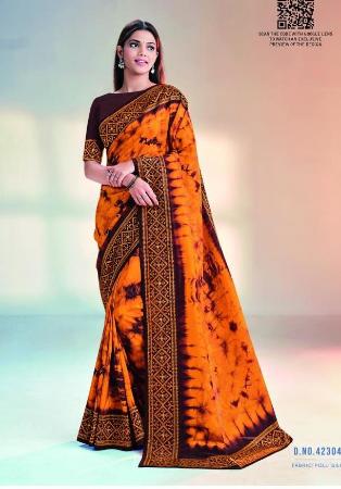 Picture of Marvelous Silk Dark Orange Saree