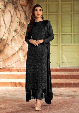 Picture of Splendid Georgette Black Straight Cut Salwar Kameez