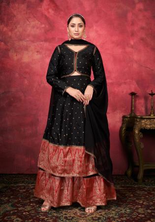 Picture of Beauteous Silk Black Readymade Salwar Kameez