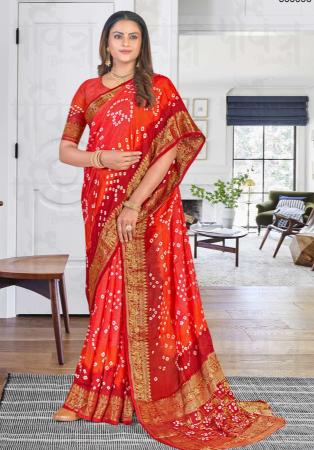 Picture of Well Formed Georgette Crimson Saree