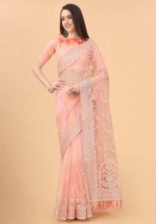 Picture of Shapely Net Wheat Saree