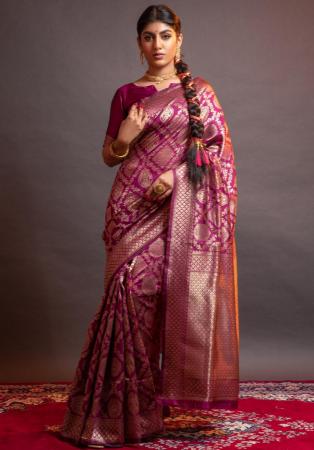 Picture of Ideal Silk Indian Red Saree