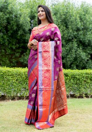Picture of Lovely Silk Purple Saree