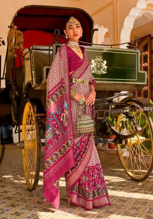 Picture of Beautiful Silk Rosy Brown Saree