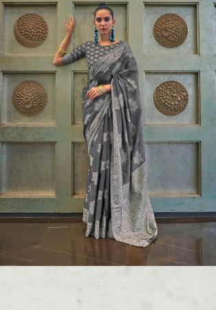 Picture of Radiant Crepe Slate Grey Saree