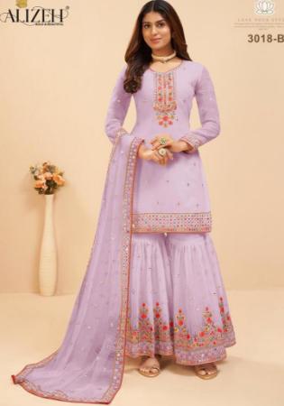 Picture of Pretty Georgette Thistle Straight Cut Salwar Kameez