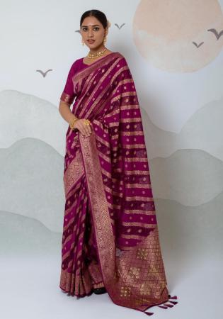 Picture of Bewitching Silk & Organza Purple Saree