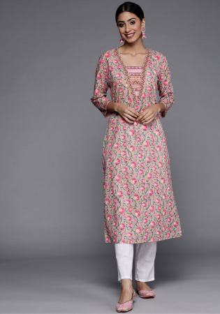 Picture of Good Looking Cotton & Silk Dark Grey Kurtis And Tunic