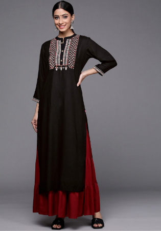 Picture of Sublime Cotton & Silk Black Kurtis And Tunic