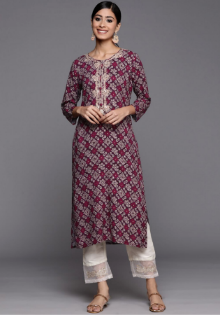 Picture of Cotton & Silk Dark Olive Green Kurtis And Tunic
