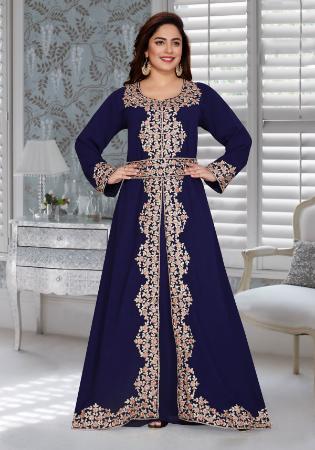 Picture of Bewitching Georgette Midnight Blue Arabian Kaftans