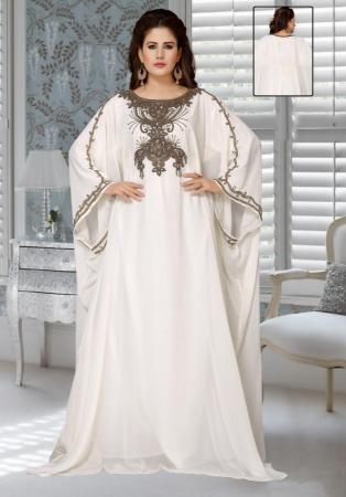 Picture of Marvelous Georgette Off White Arabian Kaftans