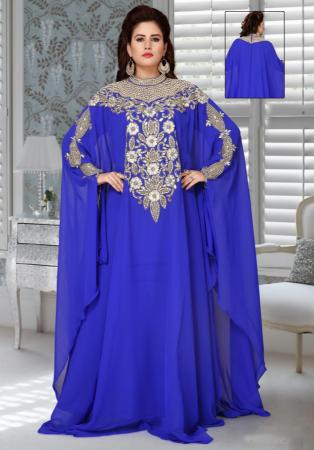 Picture of Delightful Georgette Slate Blue Arabian Kaftans