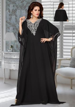 Picture of Comely Georgette Black Arabian Kaftans