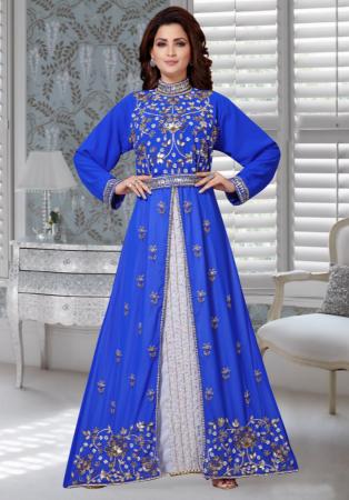 Picture of Beauteous Georgette Royal Blue Arabian Kaftans